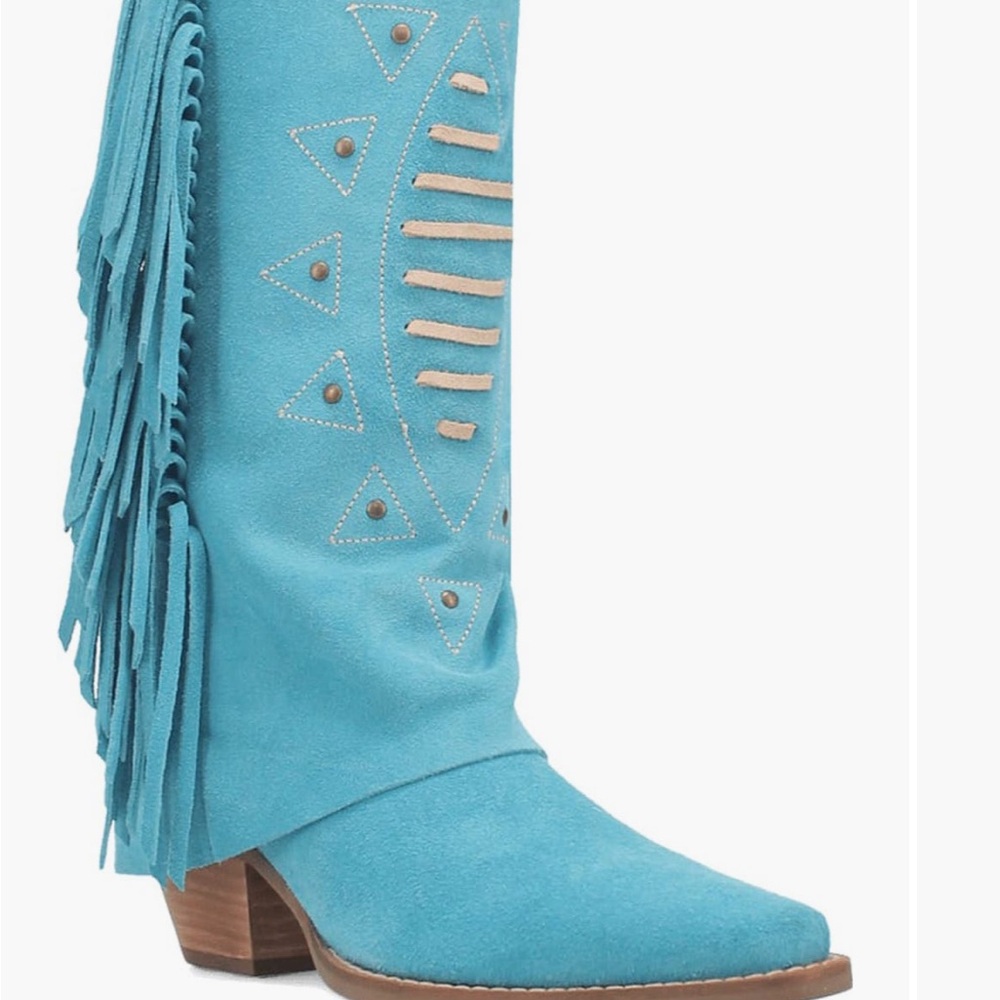 Dingo Turquoise Fringe Cowboy Boots